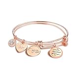 FEELMEM Cousins Bracelet Gift Cousins By Blood Sisters By Heart Friends By Choice Bangle Bracelet Cousin Jewelry Gift for Cousin BBF Best Friend(rose gold)