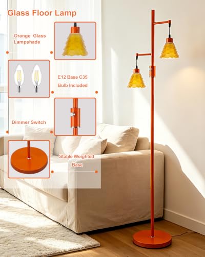Image of Lightdot Globe Floor Lamp with LED Bulbs Included, Dimmable Floor Lamps,Unique Modern Standing Tall Lamp for Bedroom Living Room /Sofa Beside /Corner Decor-Gold