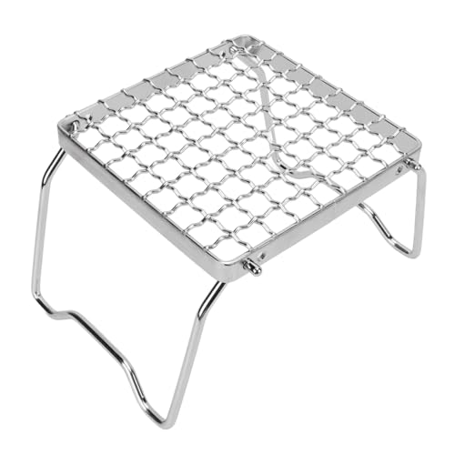 Support de gril de feu de camp en acier inoxydable mini poêle portable pour camping
