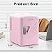 Iceblue Mini Fridge, Retro 4Liter /6 Cans Tiny Fridge, AC Plug & 12V Car Charger Skincare Fridge, Compact & Portable 4A Cooling Small Refrigerator for Bedroom, Car, Office, Dorm, Gift - Pink