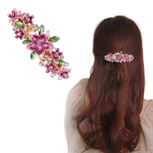 Image of MAYCREATE Metal Flower Hair Clip for Women, Matte Barrette Styling
