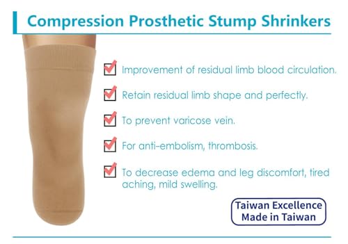 Image of Prosthetic Stump Shrinkers-Below Knee, 50cm, Compression, Amputee Socks, 20-30, Daily use, Taiwan Excellence S