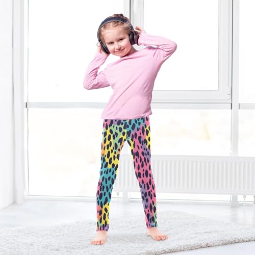 Bolaz Toddler Girls Leggings Printed Yoga Pants Leggings Pink Blue Leopard for Kids4