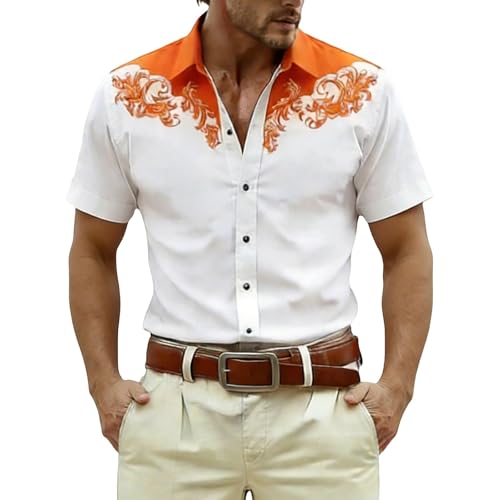 Chemise médiéval manches courtes WWricotta imprimé dragon pour homme