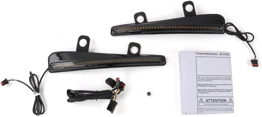 Motorcycle fairings Windshield LED Light For Harley 2024-larter,CVO Road Glide ST FLTRXSTSE,Road Glide FLTRX,CVO FLTRXSE 2023-later,Amber Turn Signal Side lamp,black color