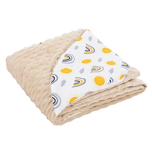 Joyz Manta con Capucha para Bebé 84x84 cm Beige 100% Algodón Arcoiris con Viscosa Saco de Doble Cara para Accurucarse Toda la Temporada Universal Portabebés Ideal para el Cochecito o Silla de Paseo