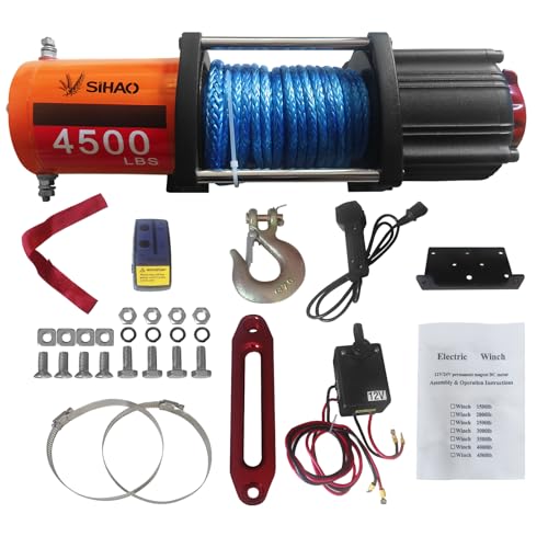 Winche Eléctrico 4500 lb con Cable de Nylon y Control Remoto miniatura 1