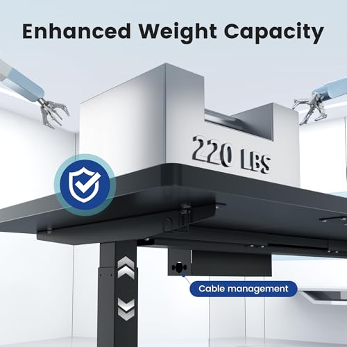 FEZIBO 71 x 37 Inch Large Electric Standing Desk 1" Thick Desktop, Black - image 8