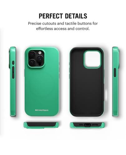 Image of DailyObjects Polycarbonate Enamel Bumper Magsafe Case for iPhone 14 Pro Max Compatible with Mag-Safe Wireless Charging | Mint Hybrid Magnetic Back Cover