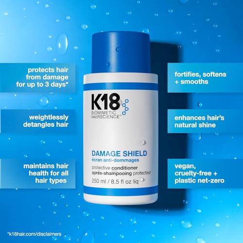 K18 Damage Shield Shampoo & Conditioner, Smoothing & Protective from Environmental Stressors, Maintains Hair Health, 8.5 Fl Oz x2