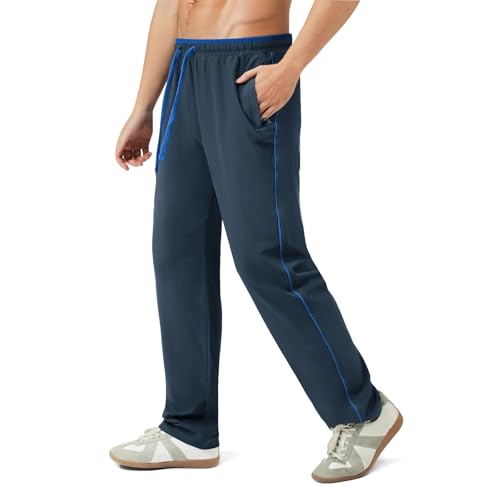 INYO Men's Sweatpants with Zipper Pockets Lightweight Quick-Dry Golf Pants Yoga Track Pants for Gym Running Training Jogging Outdoor Size M