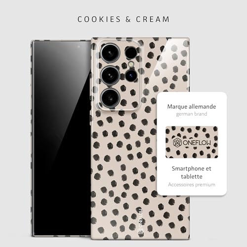 Coque rigide Samsung S24 Ultra fine et antichoc imprimé crème - 4