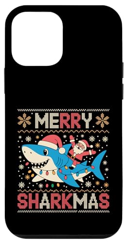 Merry Sharkmas AO[Z[^[ T^ CfBO V[N Cgt X}zP[X iPhone 12 mini p