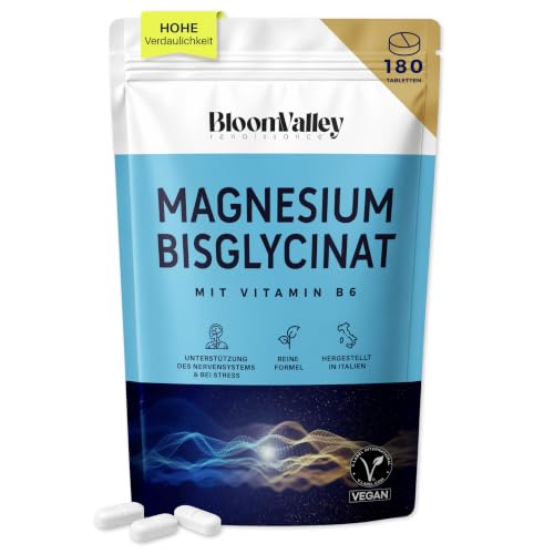 Magnesium Bisglycinat 180 Tabs – Magnesium Glycinat | 300 mg + Vitamin B6 – Ansicht 1