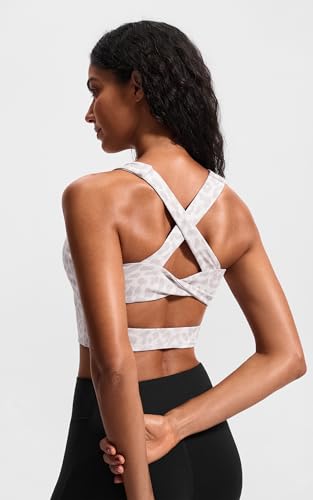 Image of Sports Bras for Women Criss-Cross Back Padded Workout Tank Tops Medium Support Crop Tops for Women