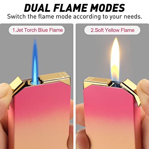 Encendedor Dual Flame Recargable Butano Rosa miniatura 5