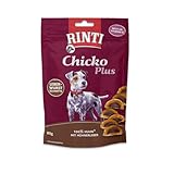 Rinti Chicko Plus Leberwurstschnitte | 3er Pack | 3 x 80 g | Leckerli für Hunde | Hühnerbrustfilet mit Hühnerleber gefüllt | Schonend luftgetrocknet ohne Zusatzstoffe