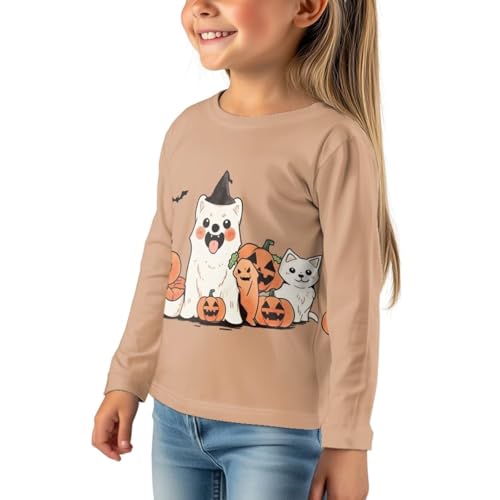 Kids Long Sleeve Shirt Girls Boys Soft Crewneck Trendy Graphic Print Comfy Stretch Casual Tops Daily Wear for Child4
