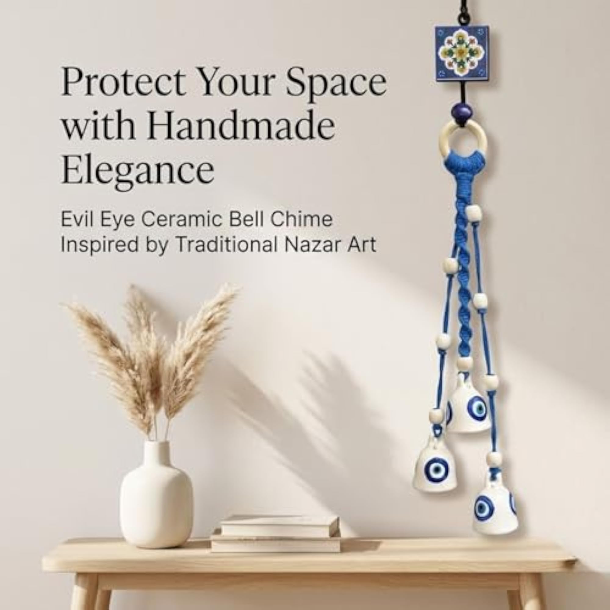 Handcrafted Macrame Evil Eye Bells Chime