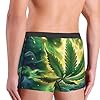 Cannabis Leaf Marijuana Psychedelic Fire Green Yellow Men'S Boxer Briefs Cool Underwear For Men Soft Comfortable
