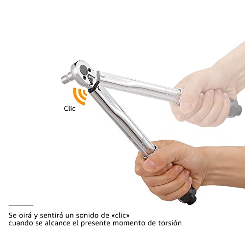 Miniatura 3 de Amazon Basics Llave De Trinquete Dinamométrica De 1 4 Pulgadas , 3.95-22.5 Nm, 35-200 In.-Lb