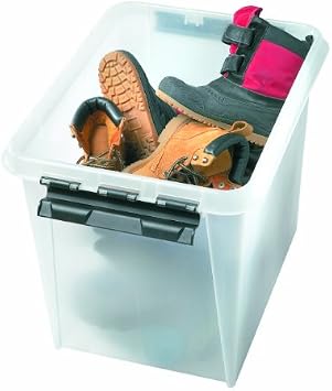 SmartStore 50 Classic Transparent Plastic Storage Box with Lid, 52 litre