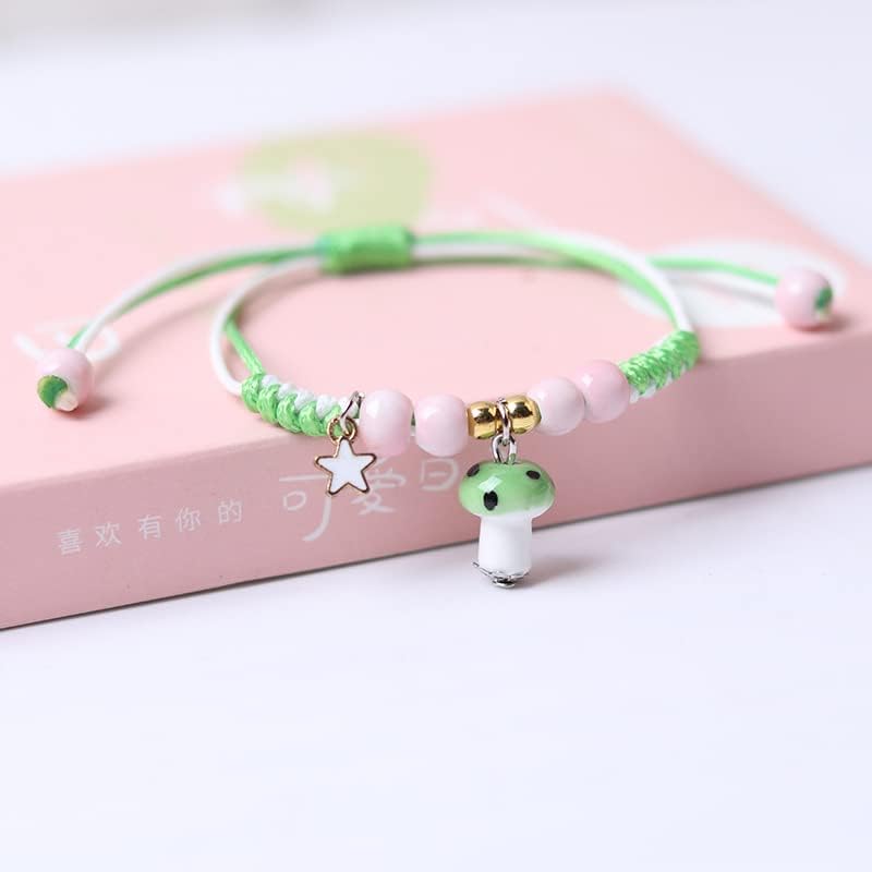 4 Pcs Unique Mushroom Bracelets Beaded Colorful Luck String Rope Chain Cord Thread Braided Bracelet Good Protection Friendship Wish Bracelet Jewelry for Women Girls - Image 5