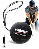 MeBetter Golf Smart Ball Swing Trainer for Beginners, Inflatable Golf Training Aid with Pump and Adjustable Lanyard, Swing Tempo and Arm Position Trainer-Black