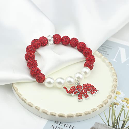 Greek Sorority Paraphernalia Gifts for Women Soror Red Elephant Bracelet Inspired Sorority Brooch Pin Jewelry Sisterhood Gift for Soror4