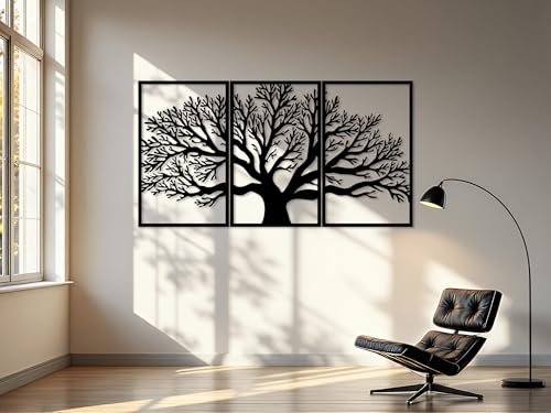 Cuadros decorativos 3D Kajaro efecto relieve con set de 3 piezas para salon moderno