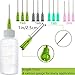 Expesumas 6 Pcs Glue Applicator Bottles, 30ml Plastic Squeezable Dropper Bottles with Blunt Needle Tip 14ga 16ga 18ga 20ga for Glue Applications, Paint Quilling Craft and Oil