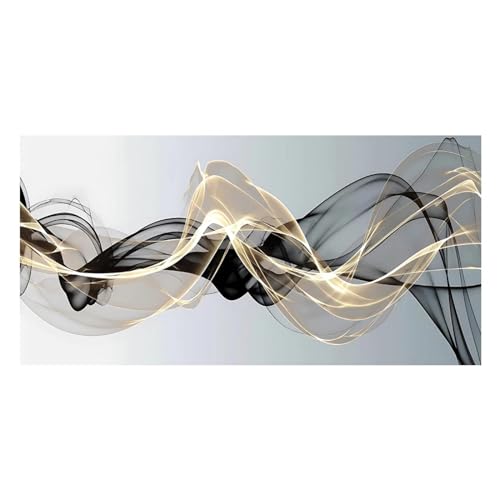 Impression sur toile de luxe noir et or avec cadre en bois premium