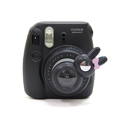 CAIUL Close-Up Selfie Lens Self-Portrait Mirror Compatible with Fujifilm Instax Mini 8 8+ 9 7s, Polaroid 300 Camera, Cute Bunny Style, Black