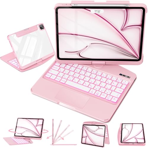DODOLIVE iPad�p �L�[�{�[�h�P�[�X Pro 11 �C���`�iM5/M4�j360�x��]�� �}�W�b�N�L�[�{�[�h JIS���{��z�� �x���Ȃ�Bluetooth5.3 �������x�g���b�N�p�b�h���� 7�F�o�b�N���C�g�t�� �y���z���_�[���� Magic Key