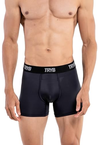 Image of TRYB Sports Underwear for Men | Stretchable Active Square Cut Trunks for Running & Gym Workout | Quick Dry, Breathable, Moisture Wicking & Anti Chafing | Sports Innerwear Boxers