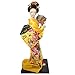 SODIAL Japonais Belle Geisha Figurines PoupéEs avec Beau Kimono Nouvelle Maison Bureau DéCoration Miniatures Cadeau d'anniversaire, Jaune