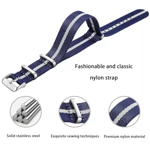 Image of Military Ballistic Nylon Watch Band Heavy Buckle 18mm 20mm 22mm 24mm Thick G10 Premium Nylon Watch Bands Smart Watch Replacement Band Strap for Men Women