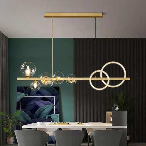 Luminaire suspendu moderne doré 5 lumières LED pour salon et cuisine - 5