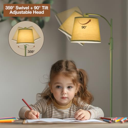 Image of AIDENOEY Smart Floor Lamp with Side Table | Stepless Dimming, RGB Multi-Color | Adjustable Swivel Head | Voice Control with Alexa & Google Assistant |Green Lamp for Living Room,Bedroom,Home Office