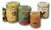 Set of 4 Large Vintage Antique Style Round Metal Nesting Kitchen Canisters with Lids Sugar Tea Coffee and Flour
