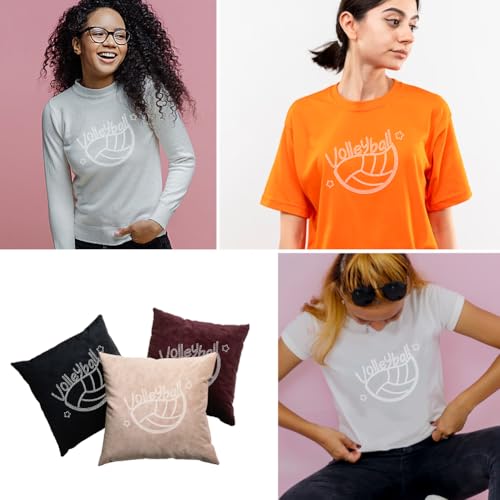 Calcomanías termoadhesivas de voleibol: transferencia de calor con diamantes de imitación 8