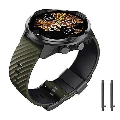 KAVJU For Suunto 7 Correa de silicona suave 9 Pulsera de repuesto para hombres y mujeres 9 Baro Correa de reloj deportivo para Suunto 9 Spartan 9 Correa de reloj GPS(Army Green-Black)