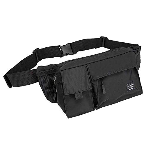 iFunLong Big Lightweight Fanny Packs Soft Nylon Waterproof Waist Bag for Men Women Fashionable Carrying Running Walking Traveling Hiking