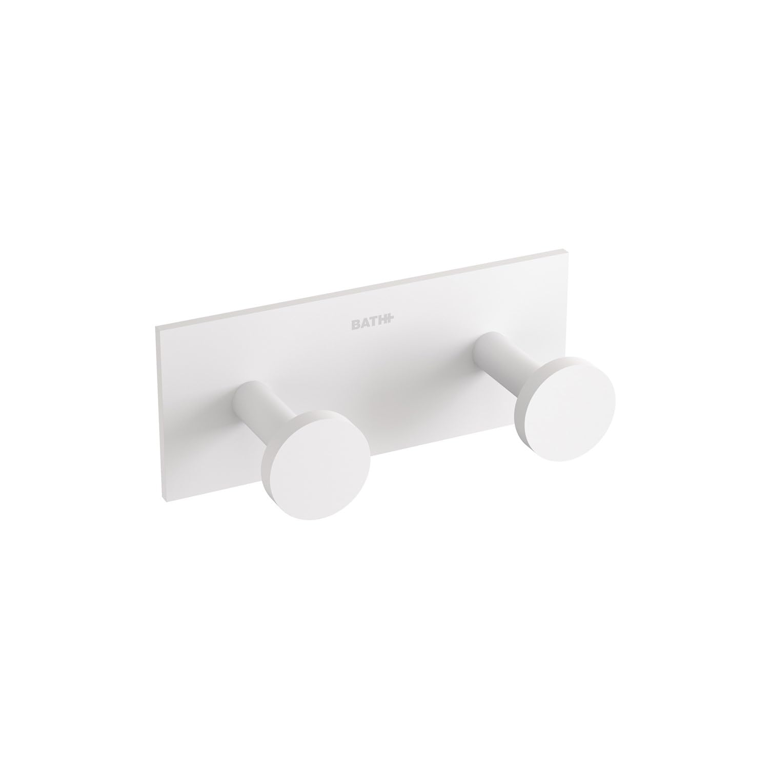COSMIC - Colgador Toalla Doble Baño | Acabado Blanco Mate | Fácil Instalación - Con y Sin Tornillos | Medidas 11 x 4,4 x 4,5 cm