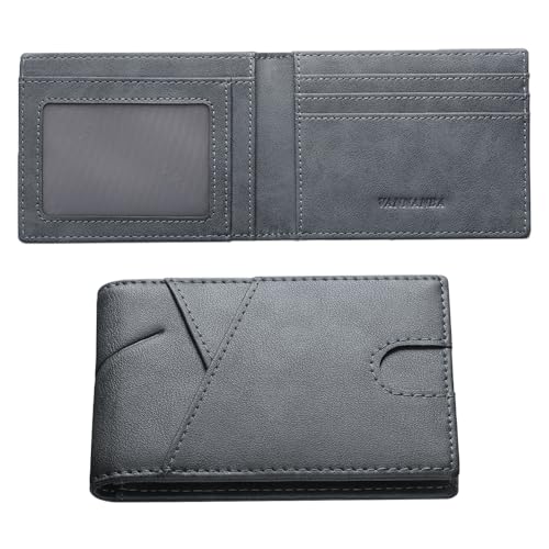 VANNANBA Men Wallet Cards,Slim Leather Wallet for Men Front Pocket Card Holder RFID Blocking with Gift Box2