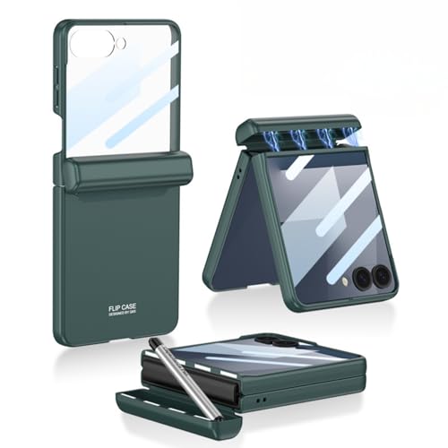 Coque Galaxy Z Flip7 antichoc et légère à fente stylo cachée verte