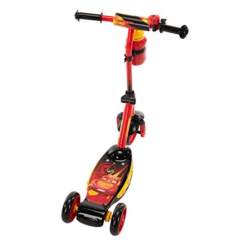 Huffy Disney Pixar Cars Preschool Scooter With Lights, Bell & A Water Bottle, Superhero Red, Pixar Cars With Lights & Water Bottle #TOP1