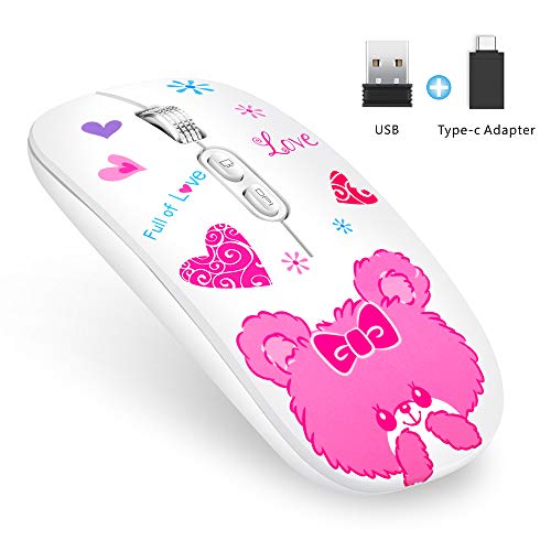 Uciefy U9 Wireless Mouse, Silent Rechargeable Mouse Slim Travel Mice with Type C