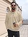QOSOQ Men's Casual Sweatshirt Pullover Sweater Casual Long Sleeve Stand Collar Quarter Button Sweaters Khaki