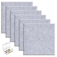 Uniclife 6er Set Filz Pinnwände 30x30cm - Dunkelgrau Mit Reißzwecken & Klebepads